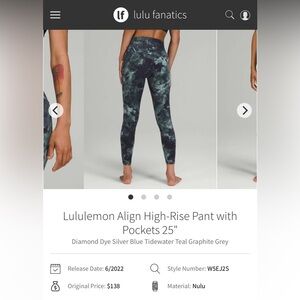 Lululemon Align High-Rise Leggings - Teal and Gray